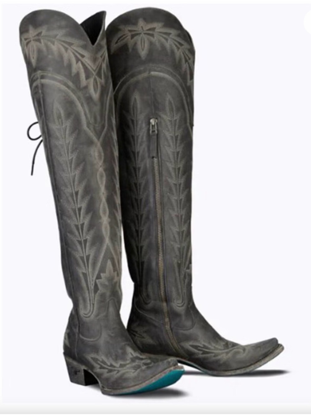 Lane Lexington OTK Black Leather Western Boots